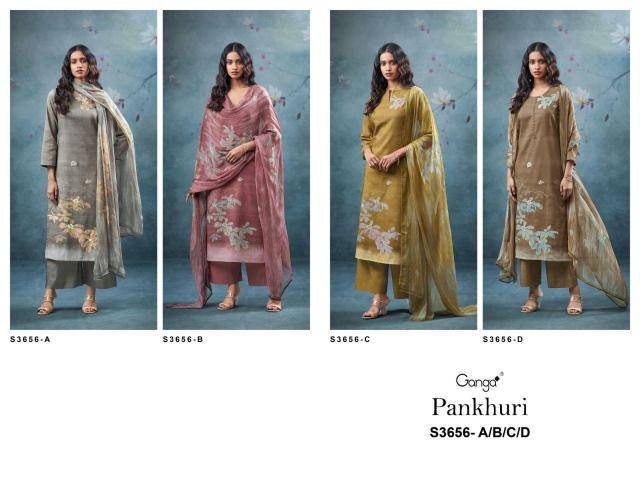 Ganga pankhuri 3656 Wholesale dress material supplier